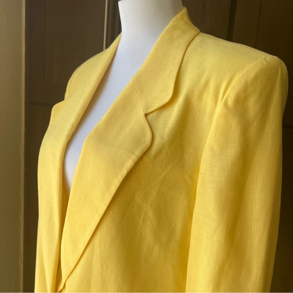 NWOT! Pendleton Lenin Blend Canary Yellow Textured Blazer US10 - Picture 7 of 14
